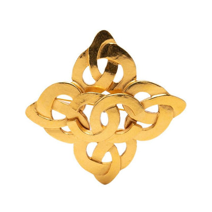 Chanel CC Logo Brooch Gold Plated