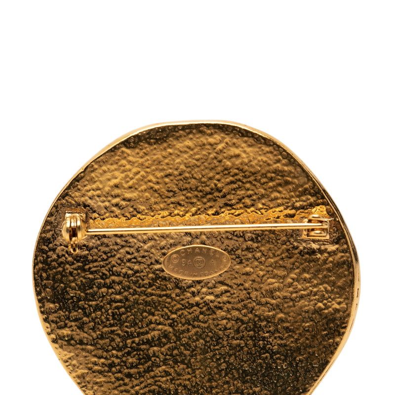 Chanel CC Logo Sun Vintage Brooch Gold Plated — view 3