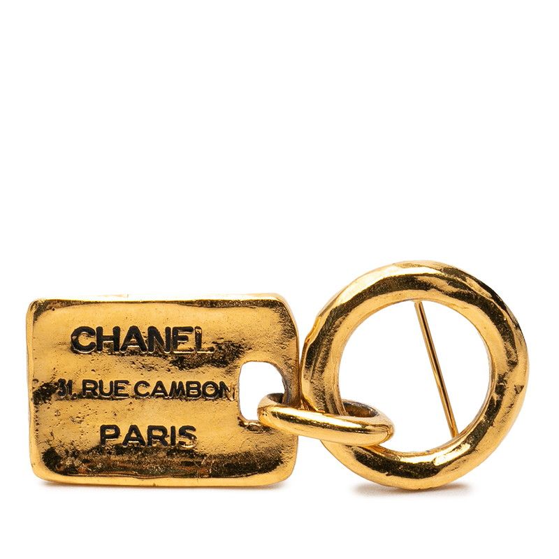 Chanel CC Logo 31 Rue Cambon Paris Brooch Gold Plated
