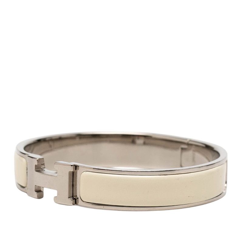 Hermes Click PM Bracelet Silver Ivory Metal Enamel — view 2