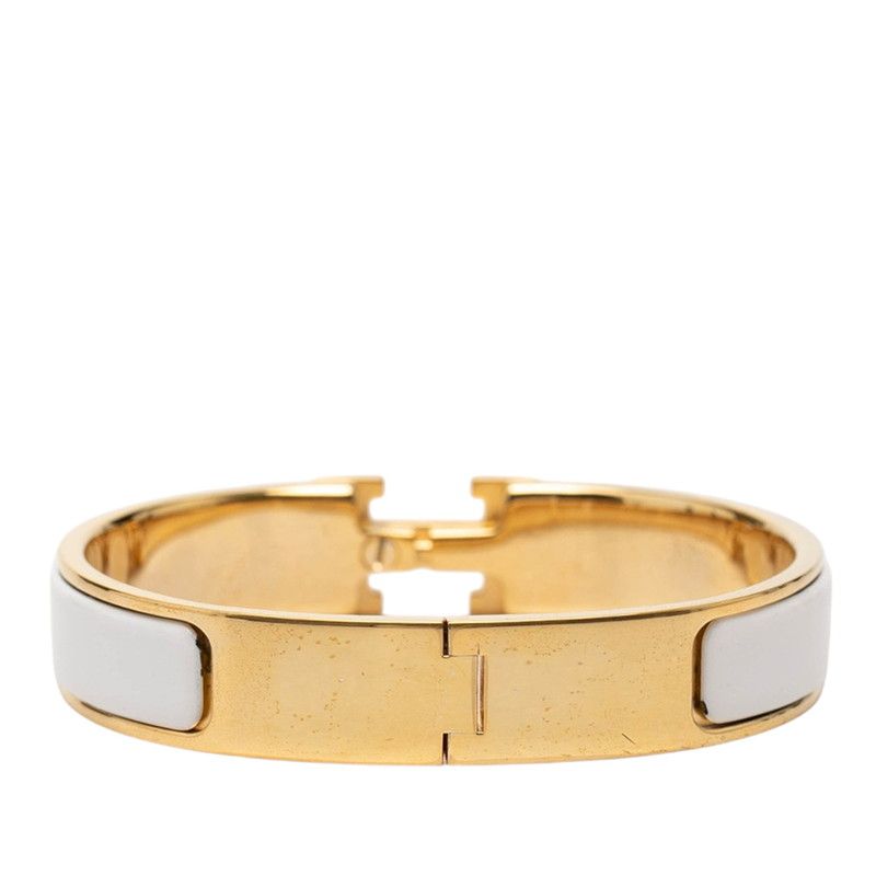 Hermes Click PM Bracelet Gold White Plated Enamel — view 3