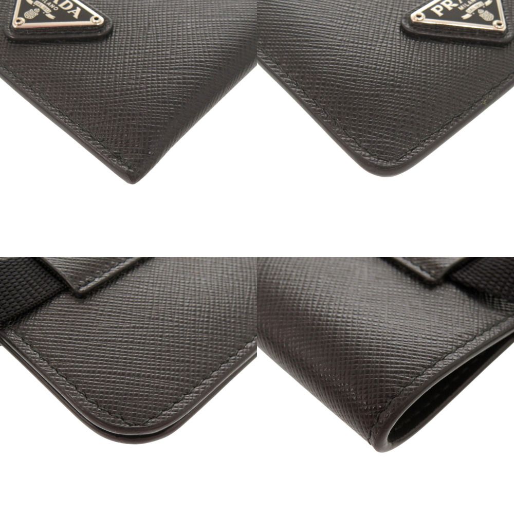 Prada Triangle Logo Saffiano Black Phone Case Neck — view 4