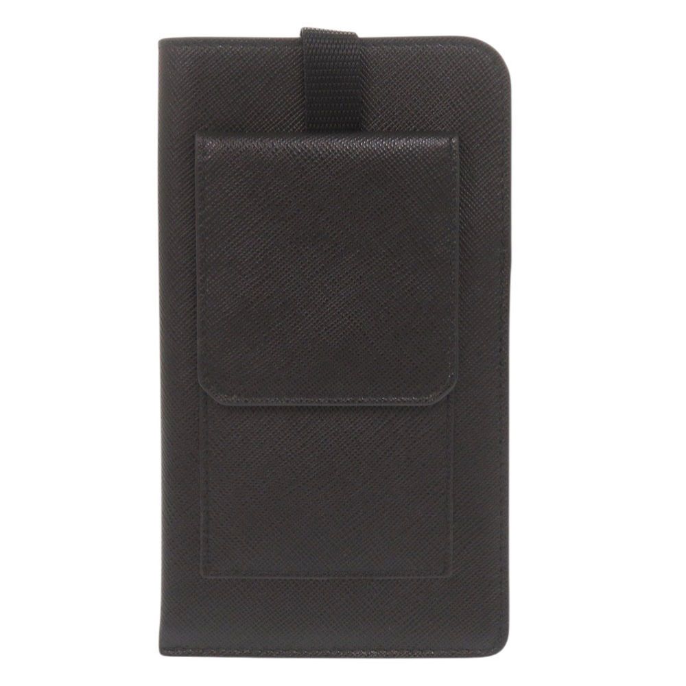 Prada Triangle Logo Saffiano Black Phone Case Neck — view 3