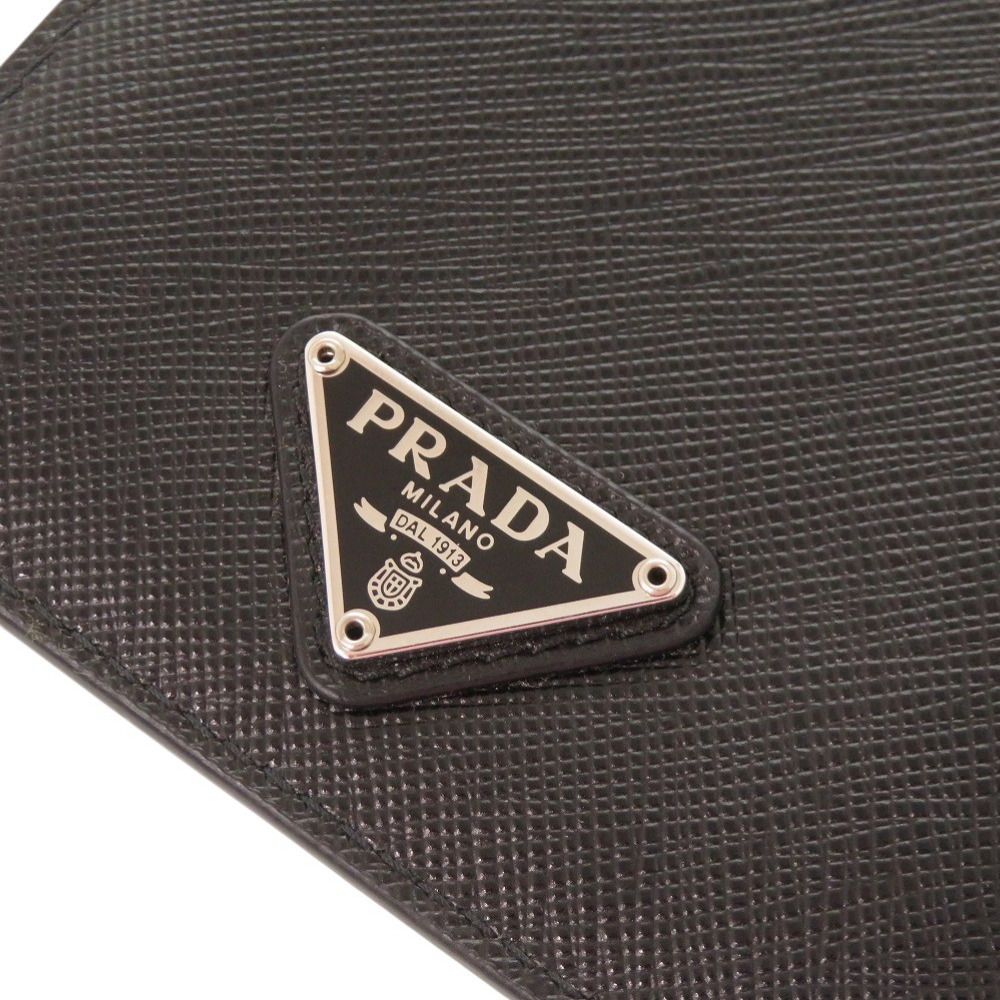 Prada Triangle Logo Saffiano Black Phone Case Neck — view 9