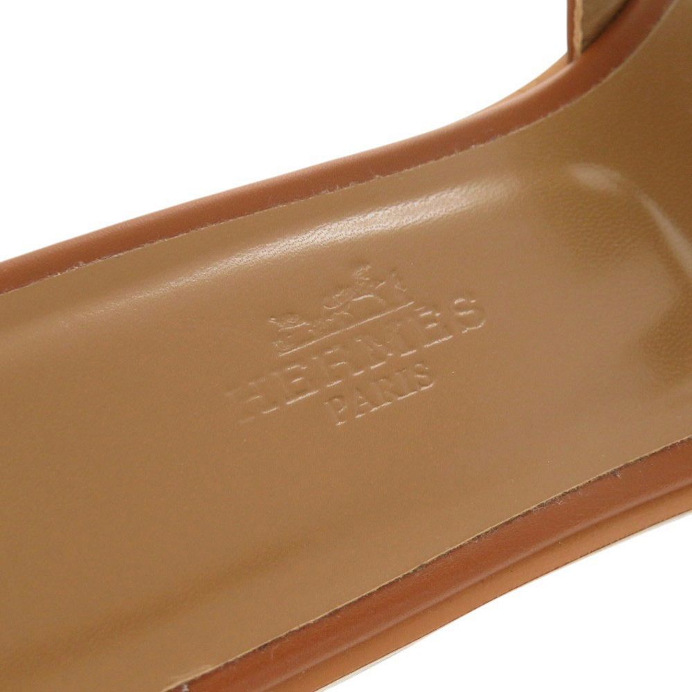 Hermes Oran 36.5 Leather Brown Sandals — view 6