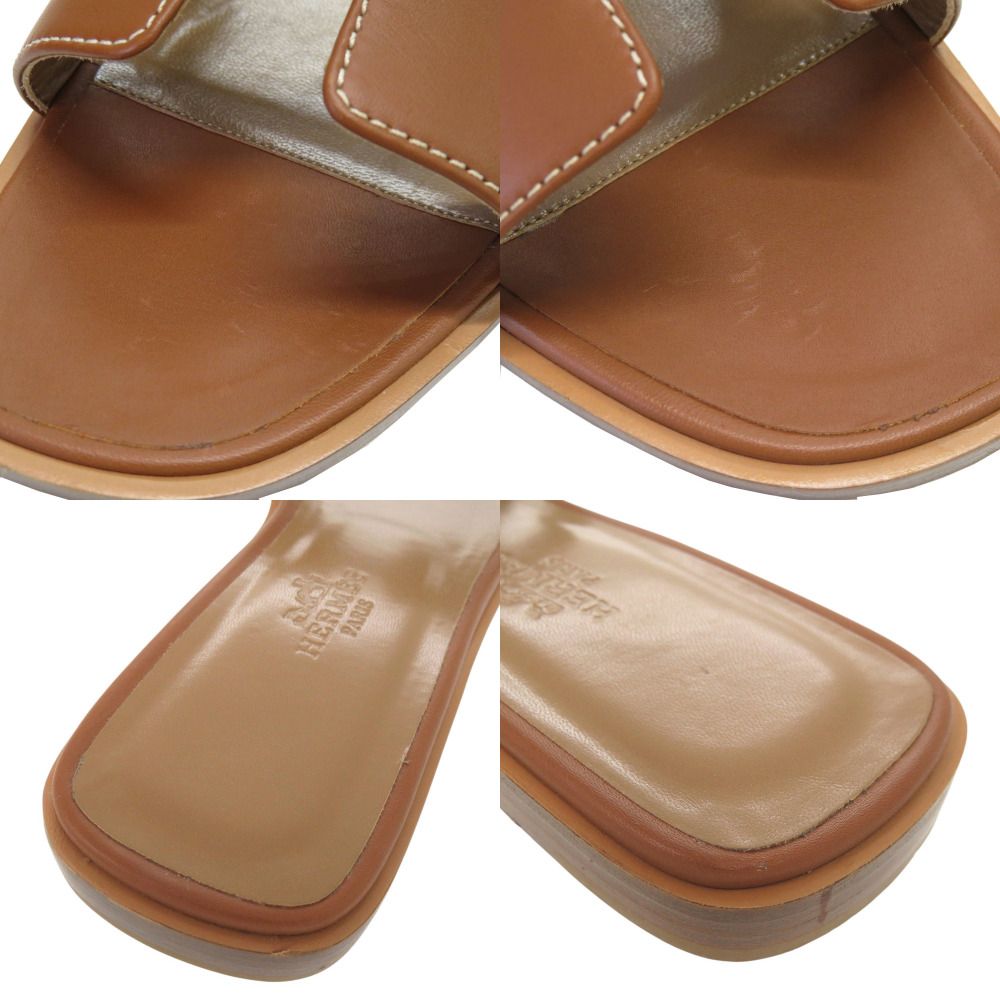 Hermes Oran 36.5 Leather Brown Sandals — view 8