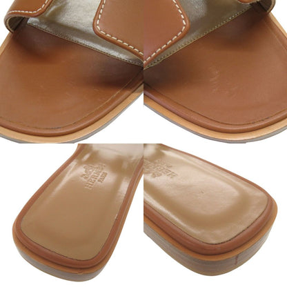 Hermes Oran 36.5 Leather Brown Sandals — view 8