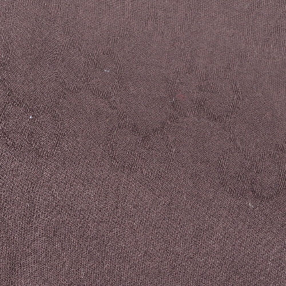Gucci Tag GG Pattern Silk Shawl Fringe Scarf Brown — view 4