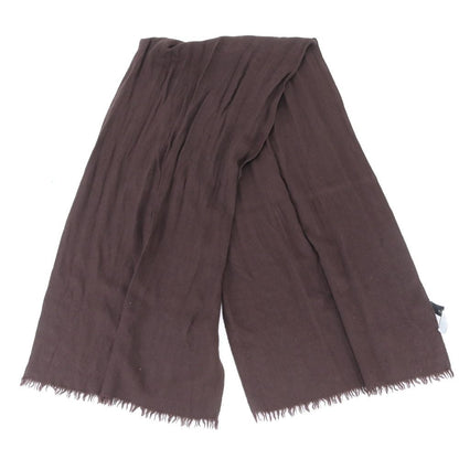 Gucci Tag GG Pattern Silk Shawl Fringe Scarf Brown — view 3