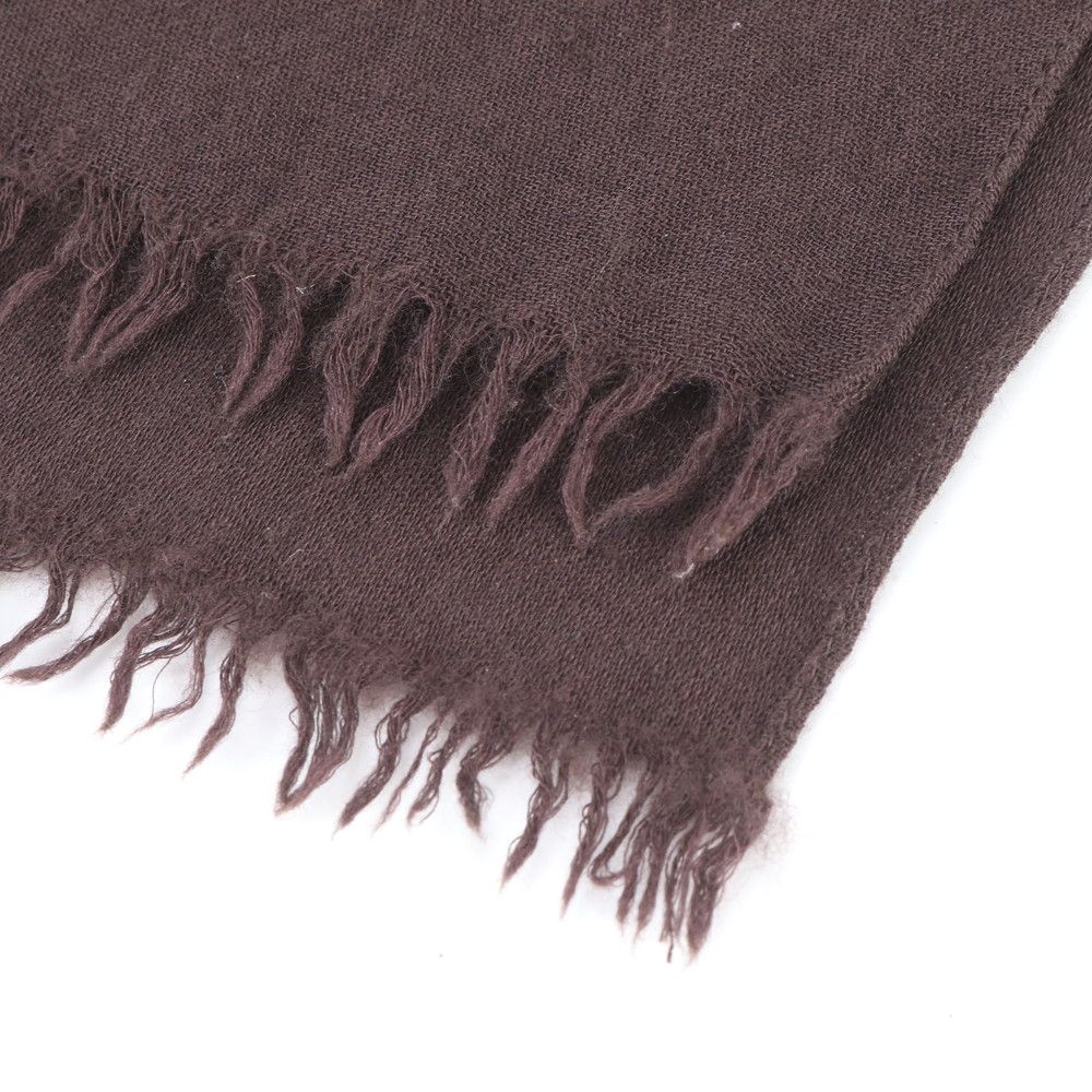 Gucci Tag GG Pattern Silk Shawl Fringe Scarf Brown — view 6