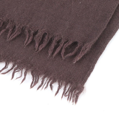 Gucci Tag GG Pattern Silk Shawl Fringe Scarf Brown — view 6