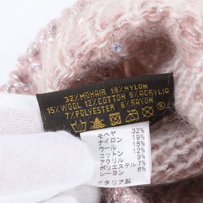 Louis Vuitton Tag Monogram Glitter Beanie Mohair Hat Knit Cap Pink — view 9