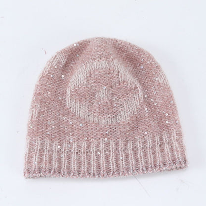 Louis Vuitton Tag Monogram Glitter Beanie Mohair Hat Knit Cap Pink — view 5