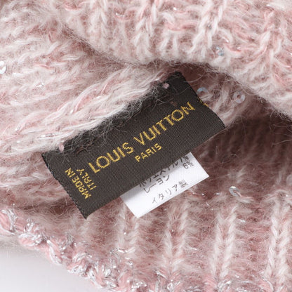 Louis Vuitton Tag Monogram Glitter Beanie Mohair Hat Knit Cap Pink — view 8