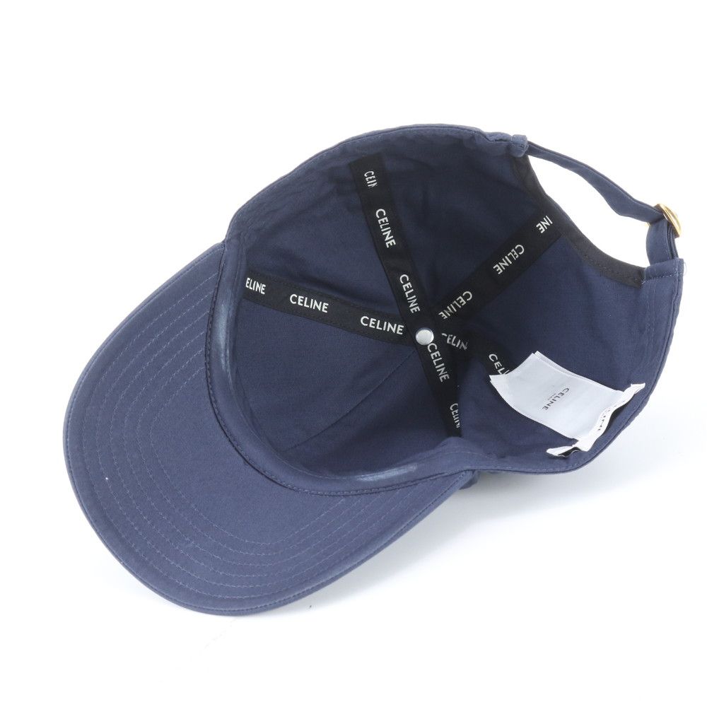 Celine Logo Embroidery Baseball Cap L Hat Navy — view 6