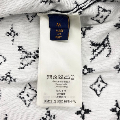 Louis Vuitton Sweater Monogram Degrade Cru Neck Knit Uso M Cotton Black White — view 8
