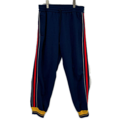Gucci Navy Yellow GG Logo Jacquard Track Pants