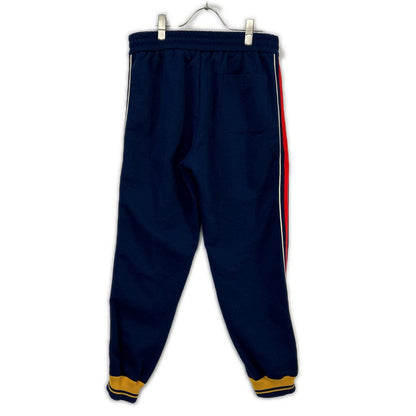 Gucci Navy Yellow GG Logo Jacquard Track Pants — view 2