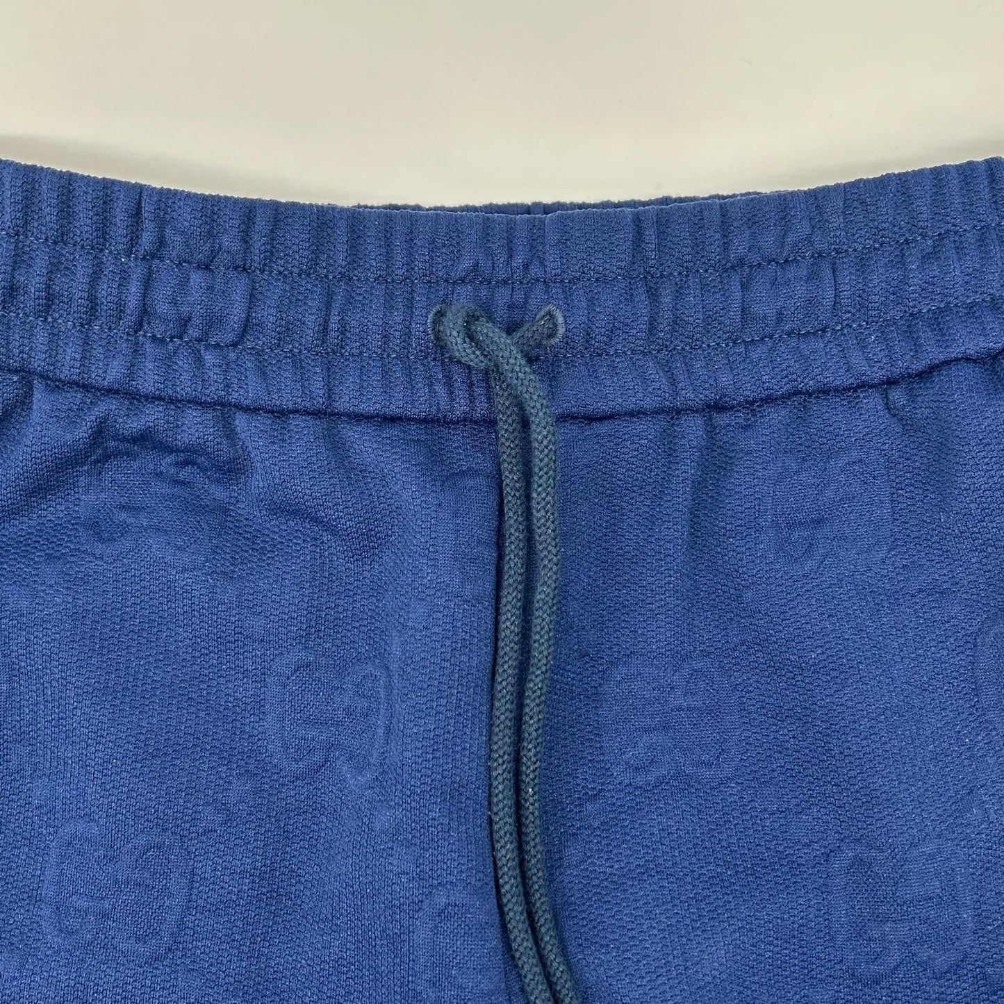 Gucci Navy Yellow GG Logo Jacquard Track Pants — view 7