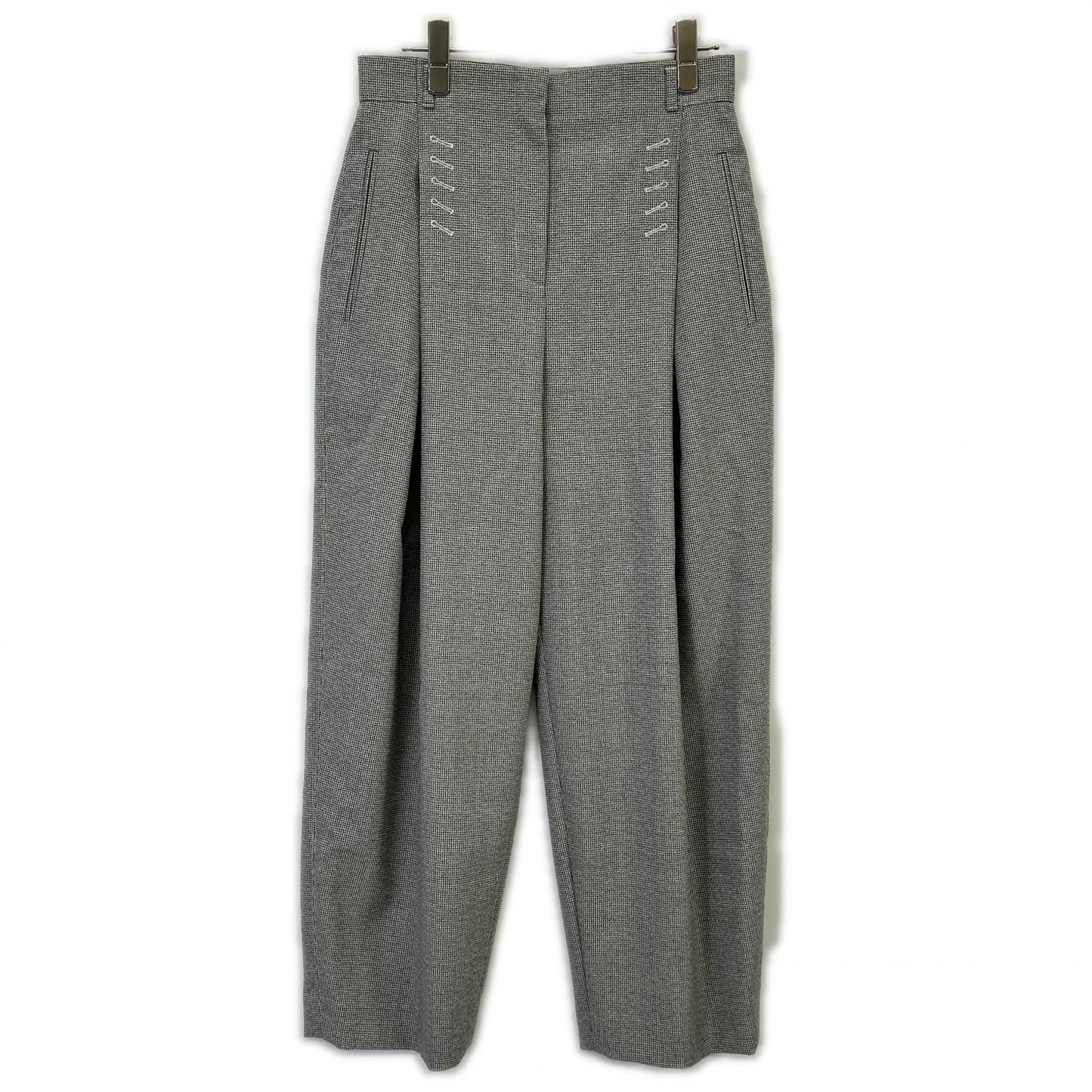 Fendi White Black Check Barrel Rec Pants 40