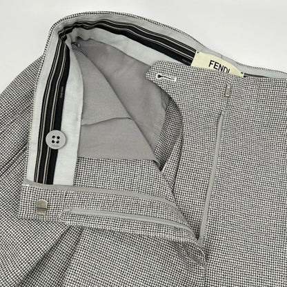 Fendi White Black Check Barrel Rec Pants 40 — view 6