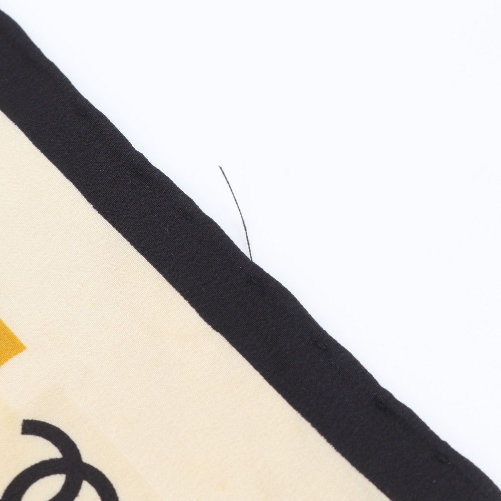 Chanel Tagged Camellia Stationery Pattern Silk Scarf — view 9