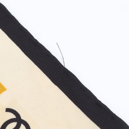 Chanel Tagged Camellia Stationery Pattern Silk Scarf — view 9