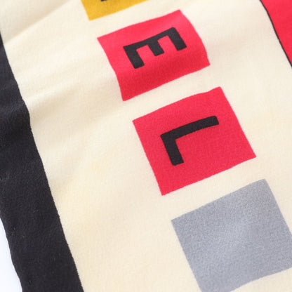 Chanel Tagged Camellia Stationery Pattern Silk Scarf — view 7