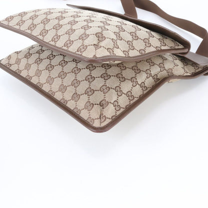 Gucci GG Canvas 019 Leather Shoulder Bag Crossbody Messenger Brown — view 5