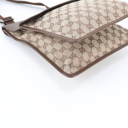 Gucci GG Canvas 019 Leather Shoulder Bag Crossbody Messenger Brown — view 4