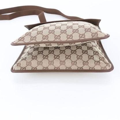 Gucci GG Canvas 019 Leather Shoulder Bag Crossbody Messenger Brown — view 6