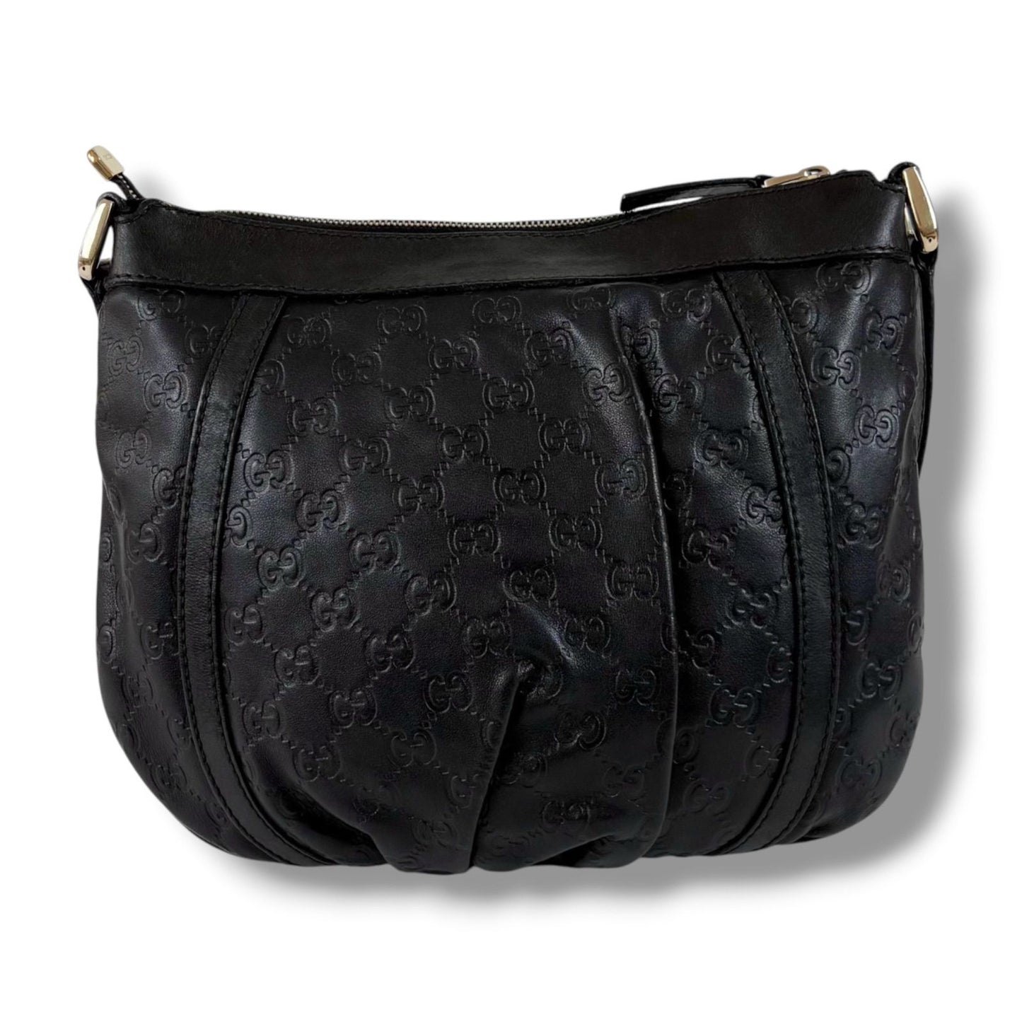 Gucci Abbey Line Cross Belt Bag Guccissima Leather Black — view 4