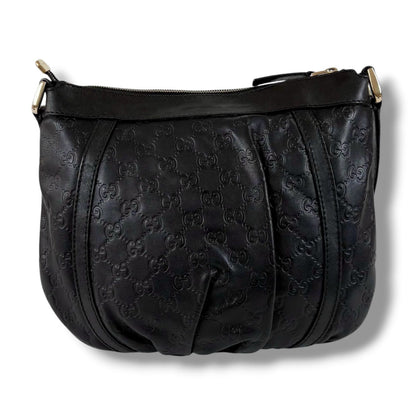 Gucci Abbey Line Cross Belt Bag Guccissima Leather Black — view 4