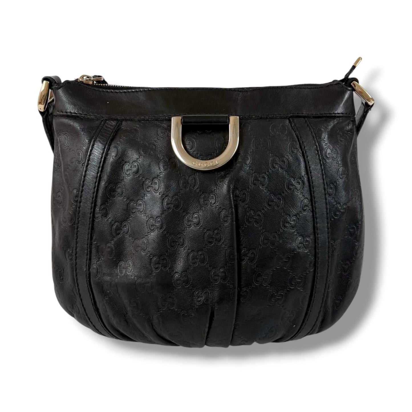 Gucci Abbey Line Cross Belt Bag Guccissima Leather Black — view 3