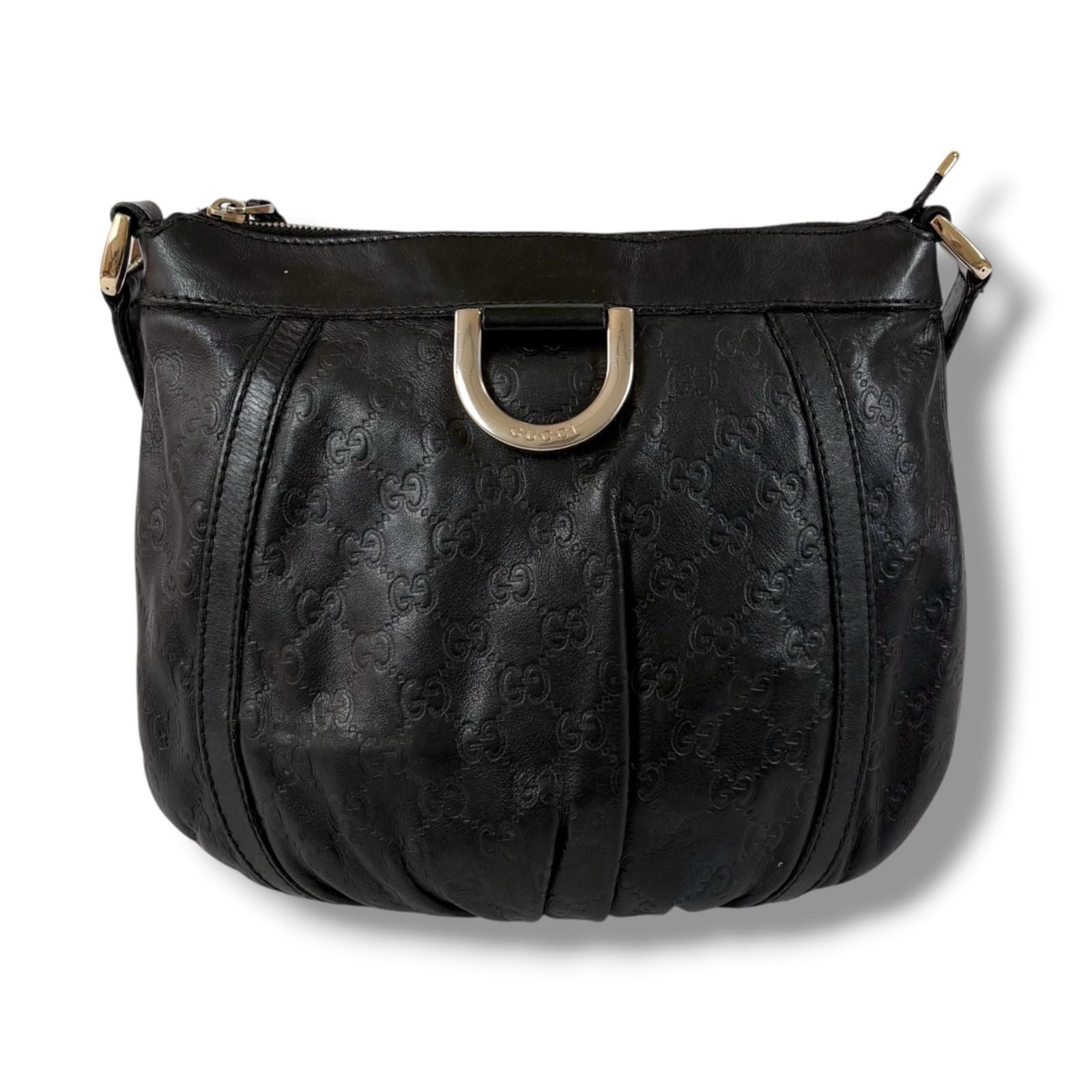 Gucci Abbey Line Cross Belt Bag Guccissima Leather Black — view 3