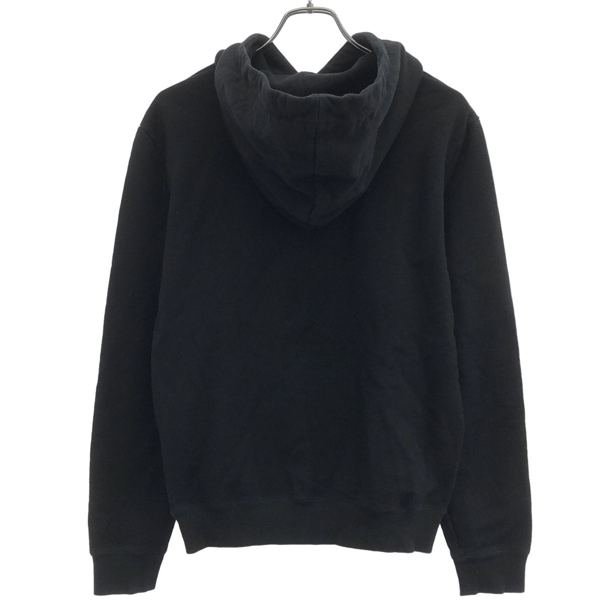 Saint Laurent Paris Logo Print Pullover Sweatshirt Hoodie Black — view 2