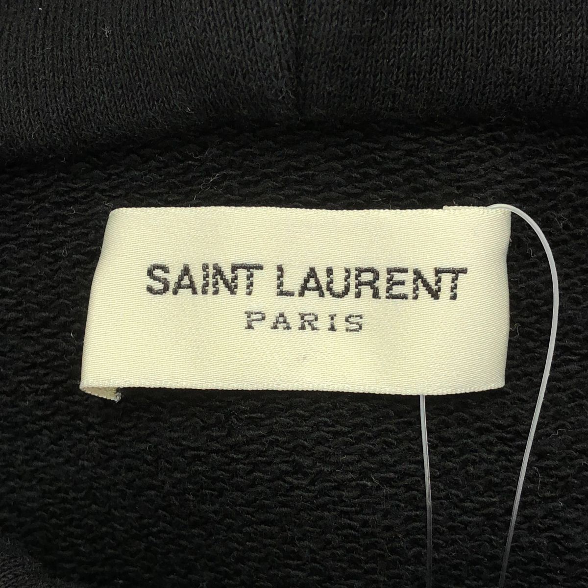 Saint Laurent Paris Logo Print Pullover Sweatshirt Hoodie Black — view 3