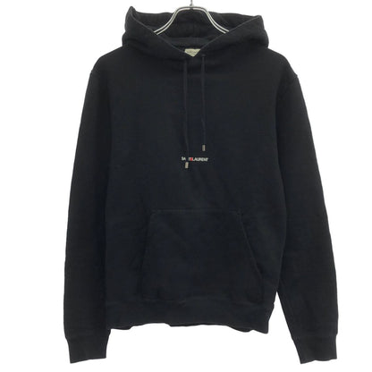 Saint Laurent Paris Logo Print Pullover Sweatshirt Hoodie Black