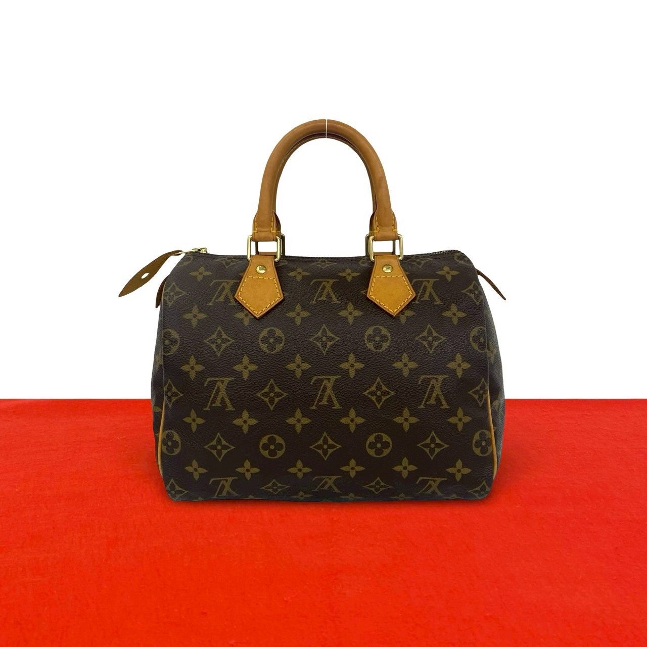 Louis Vuitton Speedy 25 Monogram Pattern Leather Mini Boston Bag Brown
