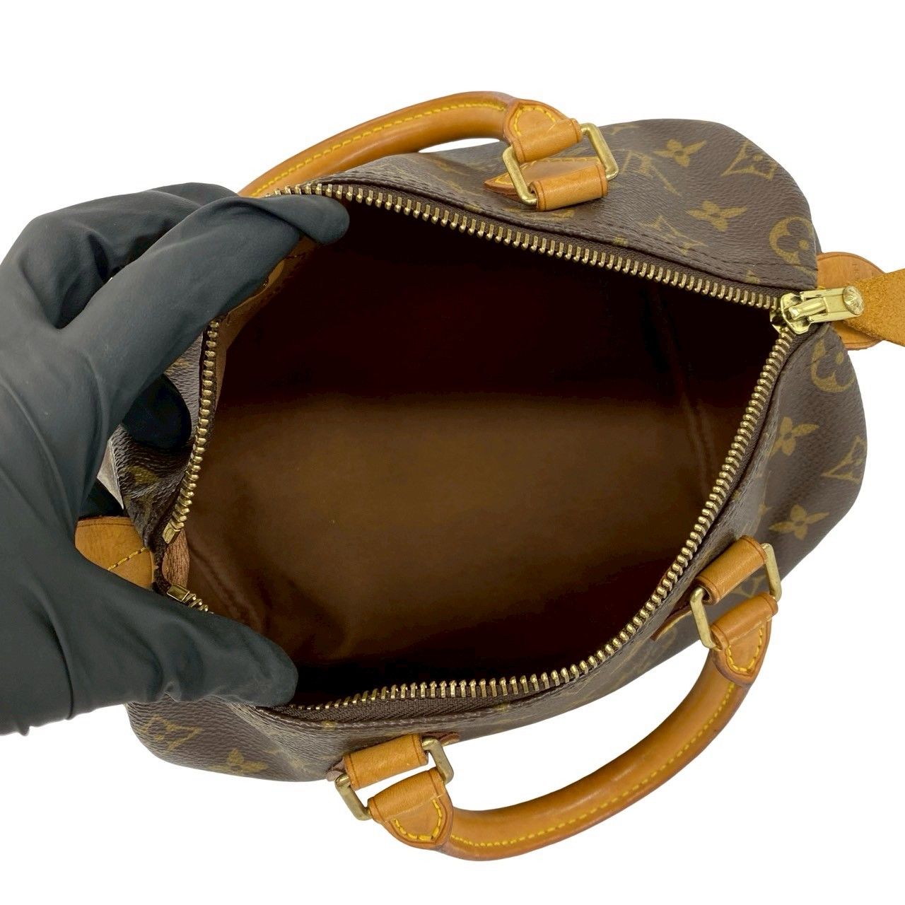 Louis Vuitton Speedy 25 Monogram Pattern Leather Mini Boston Bag Brown — view 9