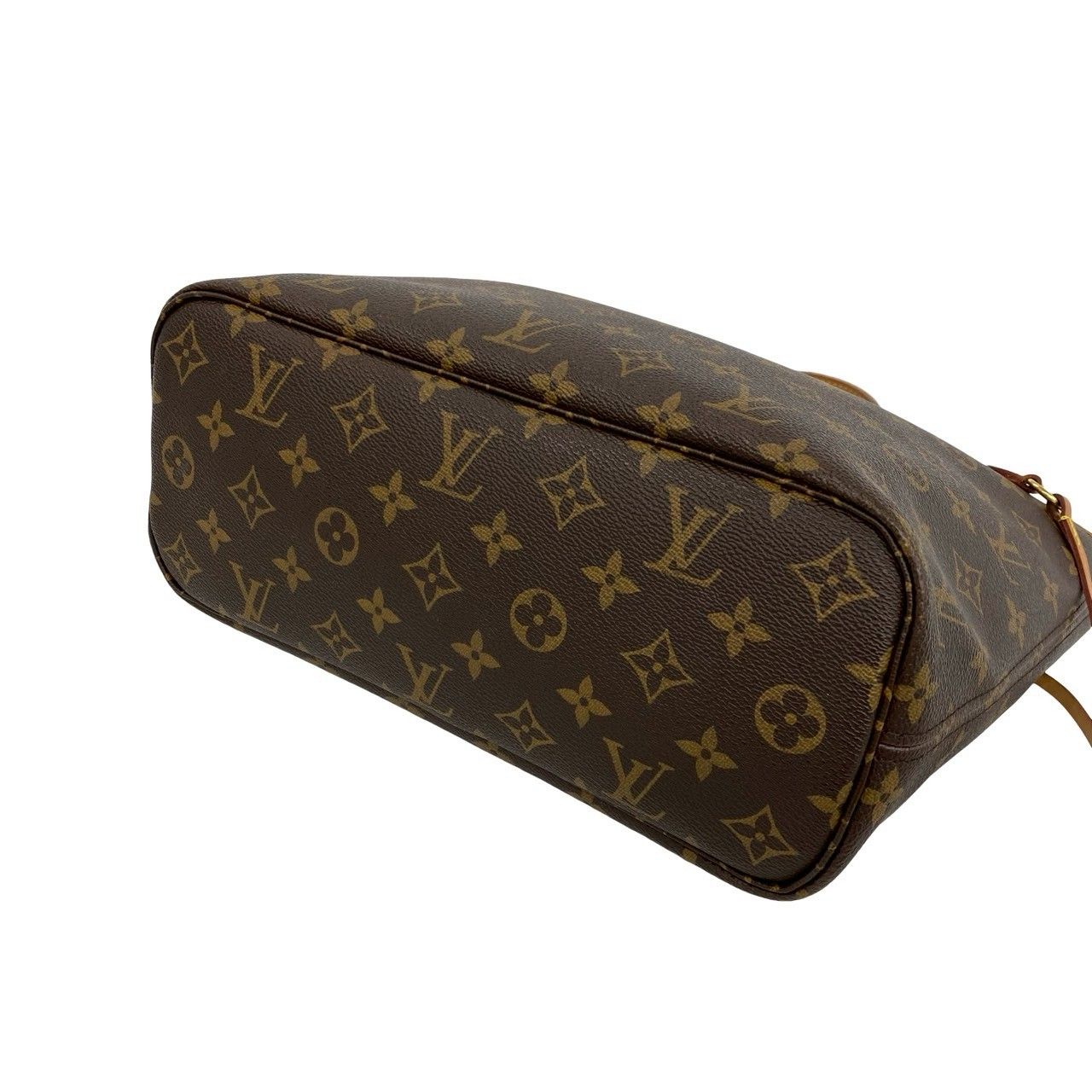Louis Vuitton Neverfull PM Monogram Logo Pattern Leather Tote Brown — view 8