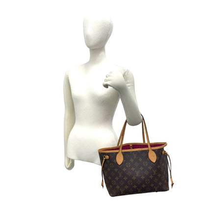 Louis Vuitton Neverfull PM Monogram Logo Pattern Leather Tote Brown — view 2
