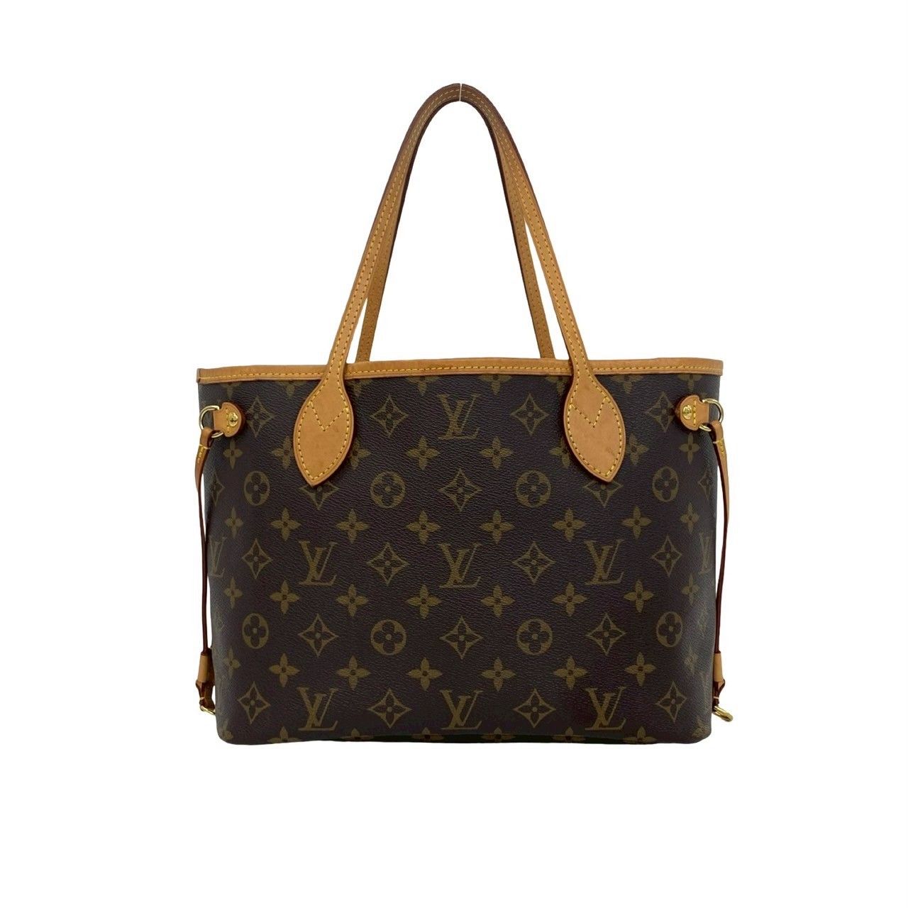 Louis Vuitton Neverfull PM Monogram Logo Pattern Leather Tote Brown — view 3