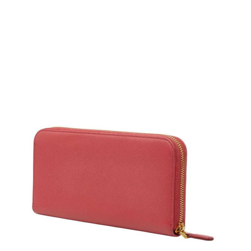 Prada Zip Around Wallet Peonia Pink Saffiano Leather — view 2