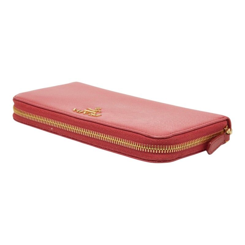 Prada Zip Around Wallet Peonia Pink Saffiano Leather — view 5