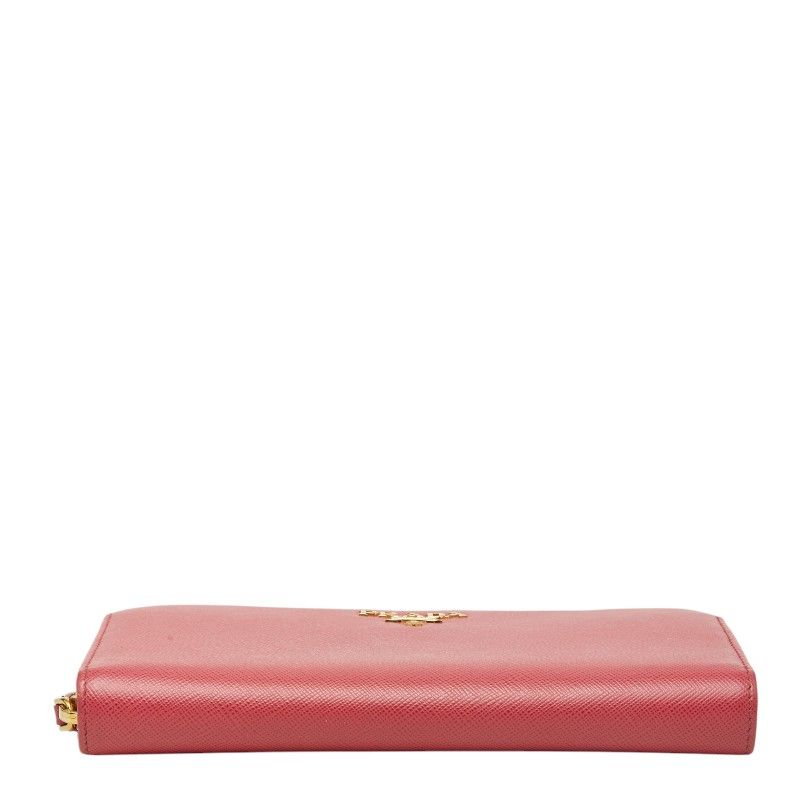 Prada Zip Around Wallet Peonia Pink Saffiano Leather — view 3