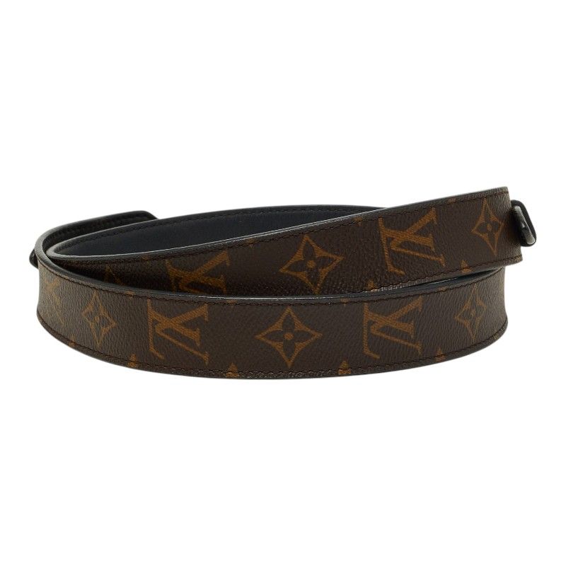 Louis Vuitton Monogram Shoulder Strap Brown Black Leather — view 3