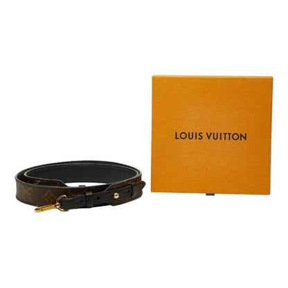 Louis Vuitton Monogram Shoulder Strap Brown Black Leather — view 7