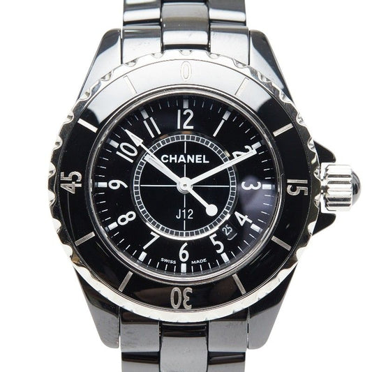 Chanel Watch Black Stainless Steel Ceramic