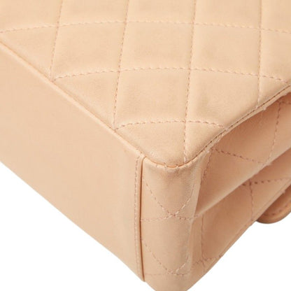 Chanel Quilted CC Logo Chain Shoulder Bag Pink Beige Lambskin Plastic — view 6